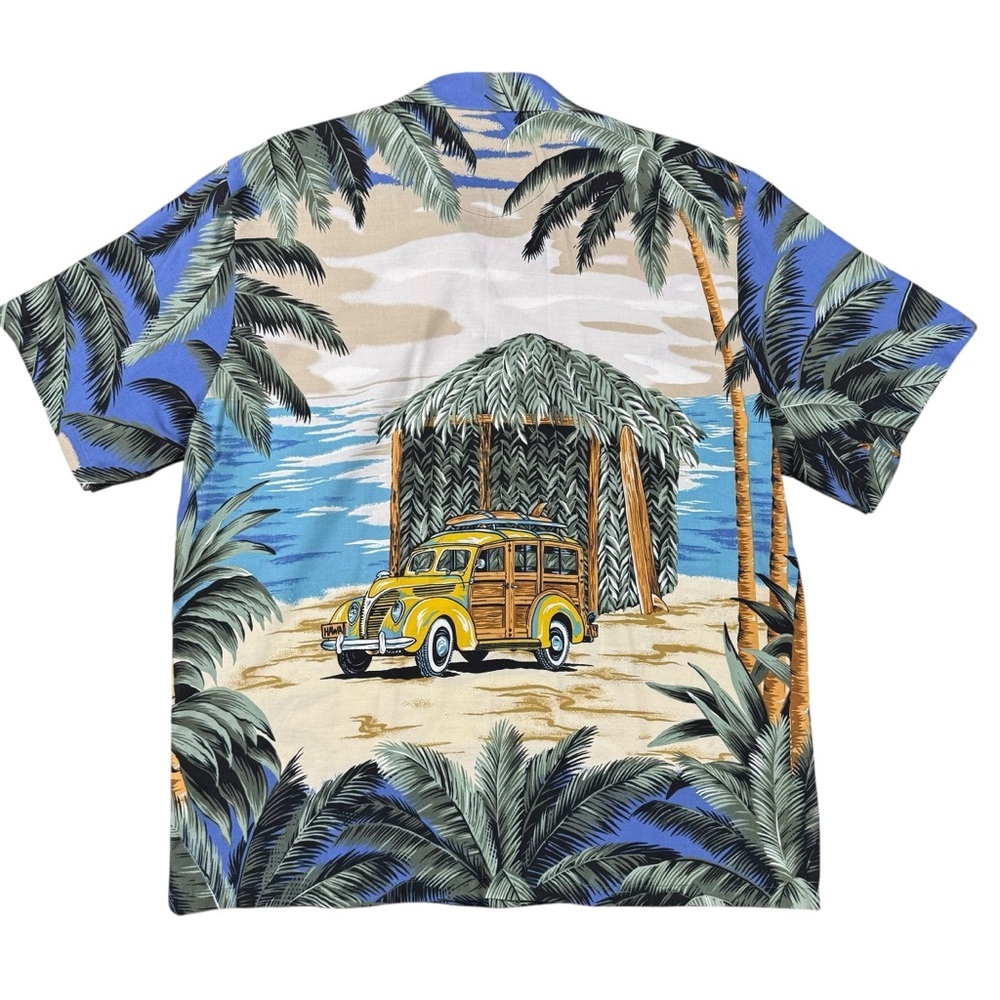 Kalaheo Hawaiian Beach Woody Car Camp Shirt Medium - Picture 2 of 8